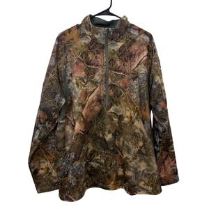 King's Camo Pullover Mens XL Brown Mountain Shadow Camouflage Quarter Zip Fleece